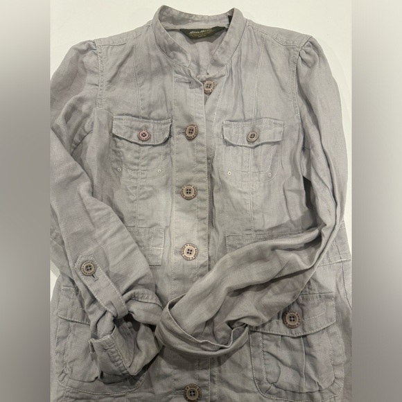Women’s Eddie Bauer Lightweight Gray 100% linen Jacket - Picture 10 of 10